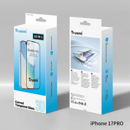Trusmi 3D Transparency Anti-finger Tempered Glass 10Pcs-in-1 For iPhone 17/16 Pro