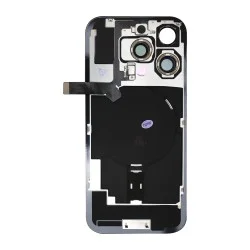 Pour iPhone 16 Pro : vitre arrière + plaque arrière + aimant + nappe de lampe torche (noir) Pour iPhone 16 Pro : vitre arrière + plaque arrière + aimant + nappe de lampe torche (noir)