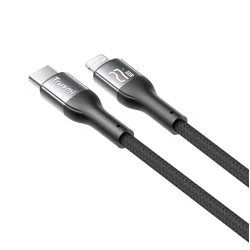 Trusmi 27W USB-C To Lightning LED Aluminum Alloy Braided Cable - Black
