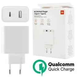 Xiaomi Mi 33W Wall Charger, 1x USB A / 1x Type-C Ports (BHR4996GL) - White Xiaomi Mi 33W Wall Charger, 1x USB A / 1x Type-C Ports (BHR4996GL) - White