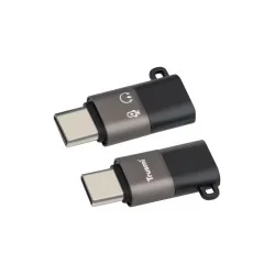 Trusmi Type-C Male to LIghtining Female To Audio Charging OTG Adapter Grey