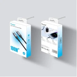 Trusmi 100W USB-C To USB-C Smart Power off Alluminum Alloy Cable - Black