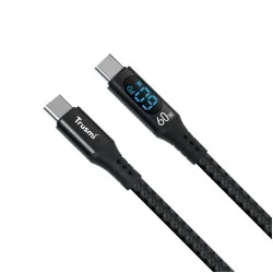 Trusmi 60W USB-C to USB-C Digital Fast Charging Braided Cable Black 1M