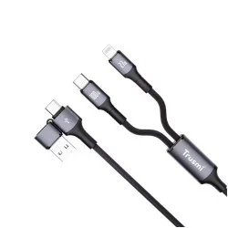 Trusmi USB-C to USB-C/ USB-C To Lightining PVC+Aluminum Alloy Braided Cable 100W- Black
