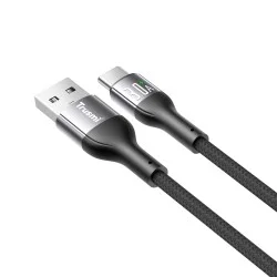 Trusmi 3A USB-A To USB-C LED Aluminum Alloy Braided Cable - Black