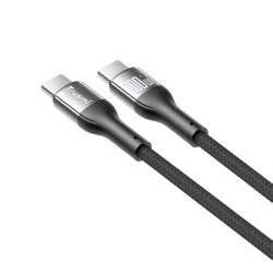 Trusmi 100W USB-C To USB-C LED Aluminum Alloy Braided Cable - Black