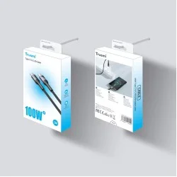 Trusmi 100W USB-C To USB-C LED Aluminum Alloy Braided Cable - Black