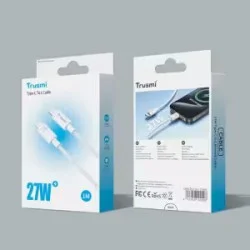 Trusmi 27W USB-C To Lightning Braided Charging Cable 1M - White Trusmi 27W USB-C To Lightning Braided Charging Cable 1M - White