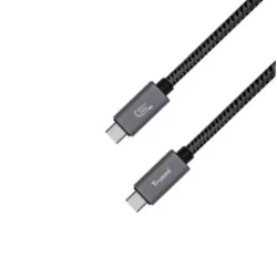 Trusmi 240W USB-C to USB-C 4 High Frequency Data Charging Braided Cable Supports 8K 60HZ- Gray