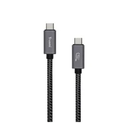 Trusmi 240W USB-C to USB-C 4 High Frequency Data Charging Braided Cable Supports 8K 60HZ- Gray