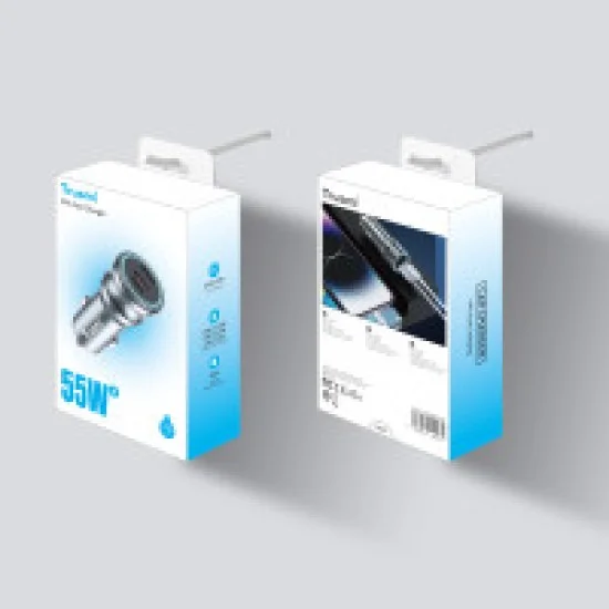 Trusmi 55W 2x USB-C+1x Lighting Metal (Support Lighting TO USB-C) Fast Car Charger - Sliver Trusmi 55W 2x USB-C+1x Lighting Metal (Support Lighting TO USB-C) Fast Car Charger - Sliver
