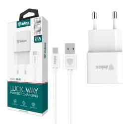 inkax- CD-27 USB Fast Charger 2.1A With Τype -C Cable - Color: White inkax- CD-27 USB Fast Charger 2.1A With Τype -C Cable - Color: White