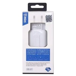 INKAX CD-21 Travel charger + Micro cable 2USB 2.1A White INKAX CD-21 Travel charger + Micro cable 2USB 2.1A White