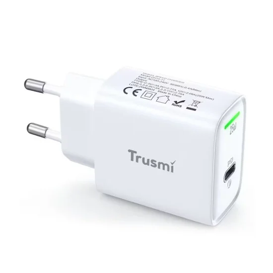 Trusmi Singel Port Fast Charger USB-C 20W White Trusmi Singel Port Fast Charger USB-C 20W White