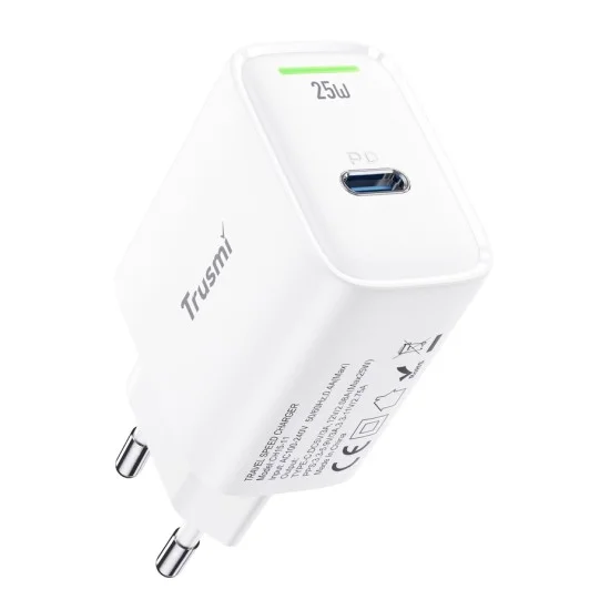 Trusmi Singel Port Fast Charger USB-C 20W White Trusmi Singel Port Fast Charger USB-C 20W White