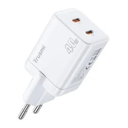 Trusmi PD40W Dual USB-C Port GaN Fast Charger- White Trusmi PD40W Dual USB-C Port GaN Fast Charger- White