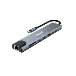 Trusmi 8-in-1 Type-C to USB 3.0*2+Type-C*2+HDMI+RJ45+SD/TF PD100W