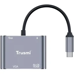 Trusmi Type-C To HDMi + VGA Converter + USB3.0 + PD100W
