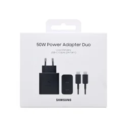 Samsung Charger 50W 2 Ports (USB-C) With Cable Type-C To Type-C EP-T5020XBEGEU- Black