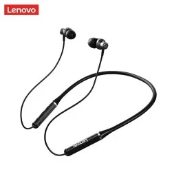 Lenovo HE05 Draadloze Headset Nekband Oordopjes Oortjes Bluetooth 5.0 Stereo voor Sport en Magnetische Oortjes - Zwart