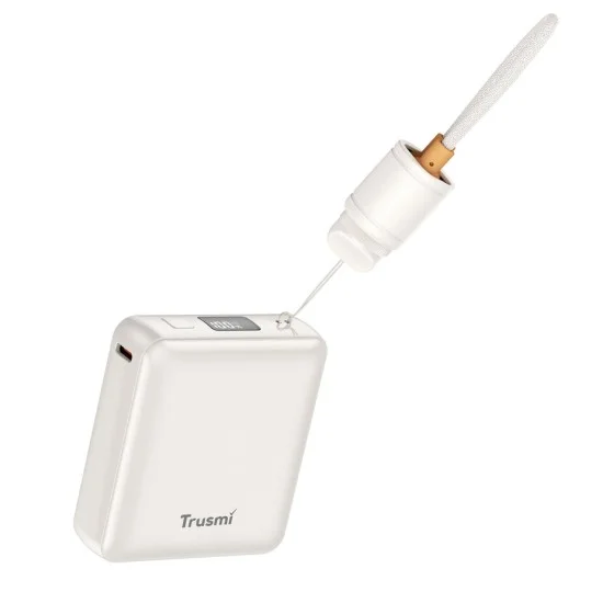  Trusmi PD22.5W Single C Digital Display Power Bank 10000mAh With USB-C To USB-C Cable- White 