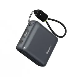 Trusmi PD22.5W Single C Digital Display Power Bank 10000mAh With C To C Cable- Gray 