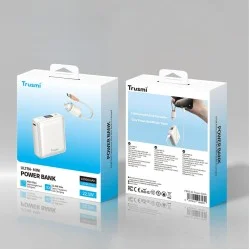  Trusmi PD22.5W Single C Digital Display Powerbank 10000mAh With USB-C To USB-C Cable- White 