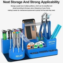 RELIFE RL-001H Rotary Organizer Cell Phone Repair Tool Parts Screwdriver Storage Rack Blue RELIFE RL-001H Rotary Organizer Cell Phone Repair Tool Parts Screwdriver Storage Rack Blue