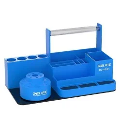 RELIFE RL-001H Rotary Organizer Cell Phone Repair Tool Parts Screwdriver Storage Rack Blue
