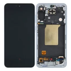 Samsung Galaxy A55 5G SM-A556B Display + Digitizer + Rahmen – Hellblau, zusammengebaut Samsung Galaxy A55 5G SM-A556B Display + Digitizer + Rahmen – Hellblau, zusammengebaut