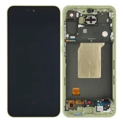 Samsung Galaxy A55 5G SM-A556B Display + Digitizer + Rahmen – Gelb, zusammengebaut Samsung Galaxy A55 5G SM-A556B Display + Digitizer + Rahmen – Gelb, zusammengebaut