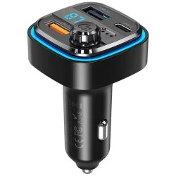 XO-BCC08 FM Transmitter Bluetooth Car Adapter With 3.1A Fast Car Charger - Black