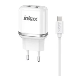 Inkax Smart Fast Charger Type-C Dual USB Port Inkax Smart Fast Charger Type-C Dual USB Port