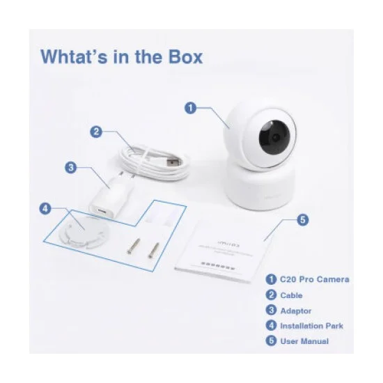 Home Security Camera IMILAB C20 Pro, Wi-Fi, 1080P, Indoor, White CMSXJ56B Home Security Camera IMILAB C20 Pro, Wi-Fi, 1080P, Indoor, White CMSXJ56B