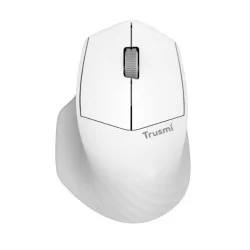 Trusmi 2.4G/Bluetooth Ergonomic Contoured-Shape Design Wireless Mouse- White