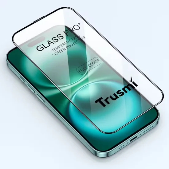 Trusmi 3D Transparency Anti-Finger Tempered Glass For iPhone 16 Pro/ 17