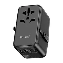 Trusmi 68W 3x USB-C 2x USB-A Travel Adapter Charger with Cable - Black
