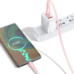Trusmi 60W USB-C To USB-C Silicone Charging Cable - Pink Trusmi 60W USB-C To USB-C Silicone Charging Cable - Pink
