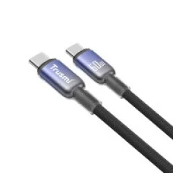 Trusmi 60W USB-C TO USB-C TPU Braided Cable 1M- Black 