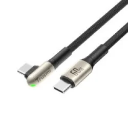 Trusmi 60W USB-C To USB-C Angled LED Zinc Alloy Braided Black 1M